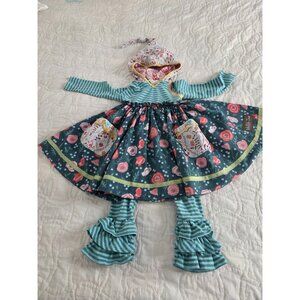 Matilda Jane Once Upon A Time Keepsake Chrissy Hooded Dress Size 2 With Leggings
